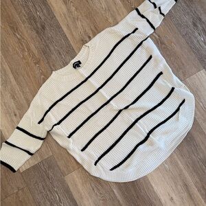 Express Black and White Striped Sweater